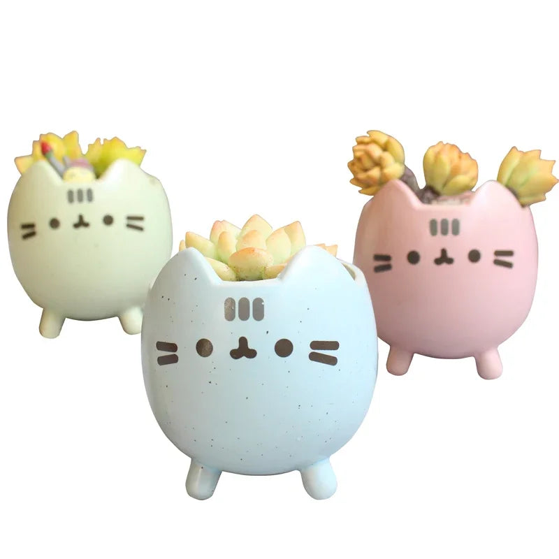 Cute Cat Ceramic Succulent Pot | Animal Planter Gift