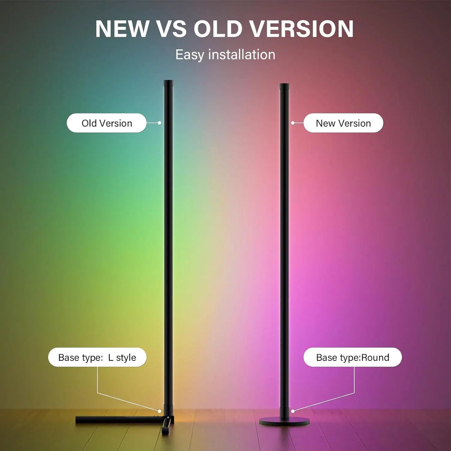 RGB LED Dimmable Floor Lamp – Mood Lighting for Bedroom & Studio