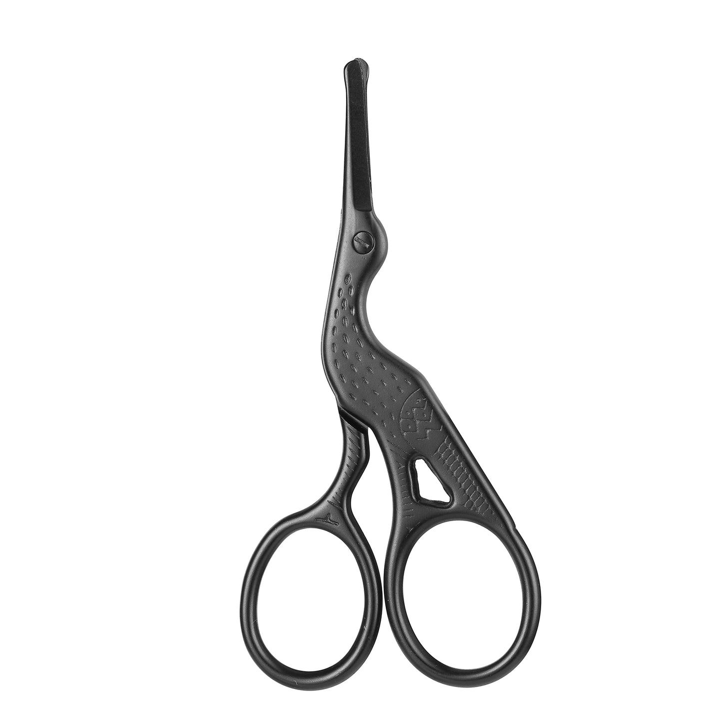 Round Head Stainless Steel Nose Hair Scissors Stork Type BeautyScissors For Eyebrows Nose Hair Beard Ear Hair Eyebrow Scissors Peaceful Pleasures Health and Wellness black