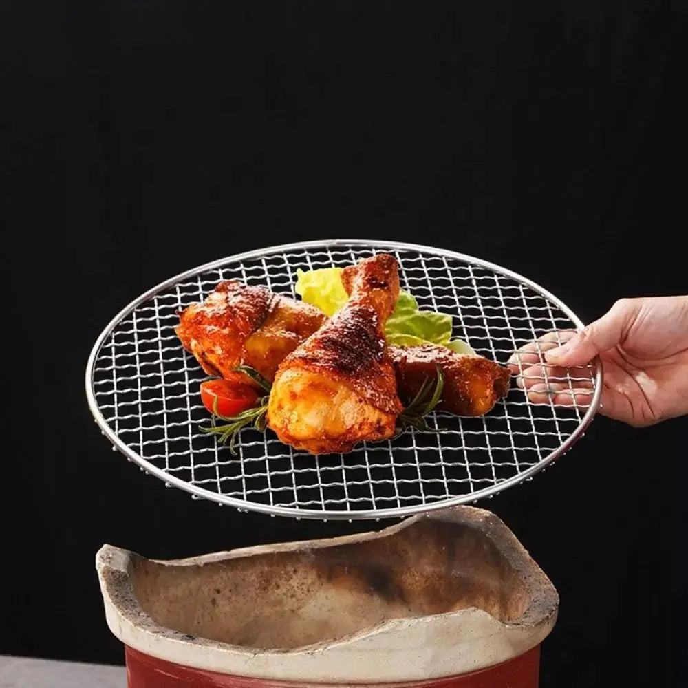 Stainless Steel Tempura Frying Net | Round BBQ Draining Net