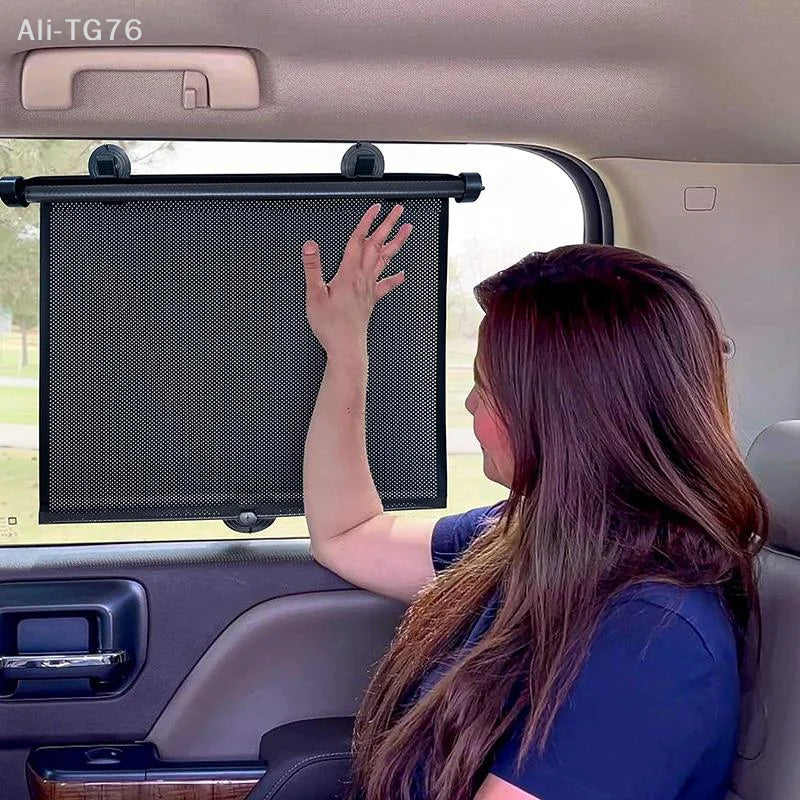 Retractable Car Side Window Sunshade UV Blocking Roller Curtain