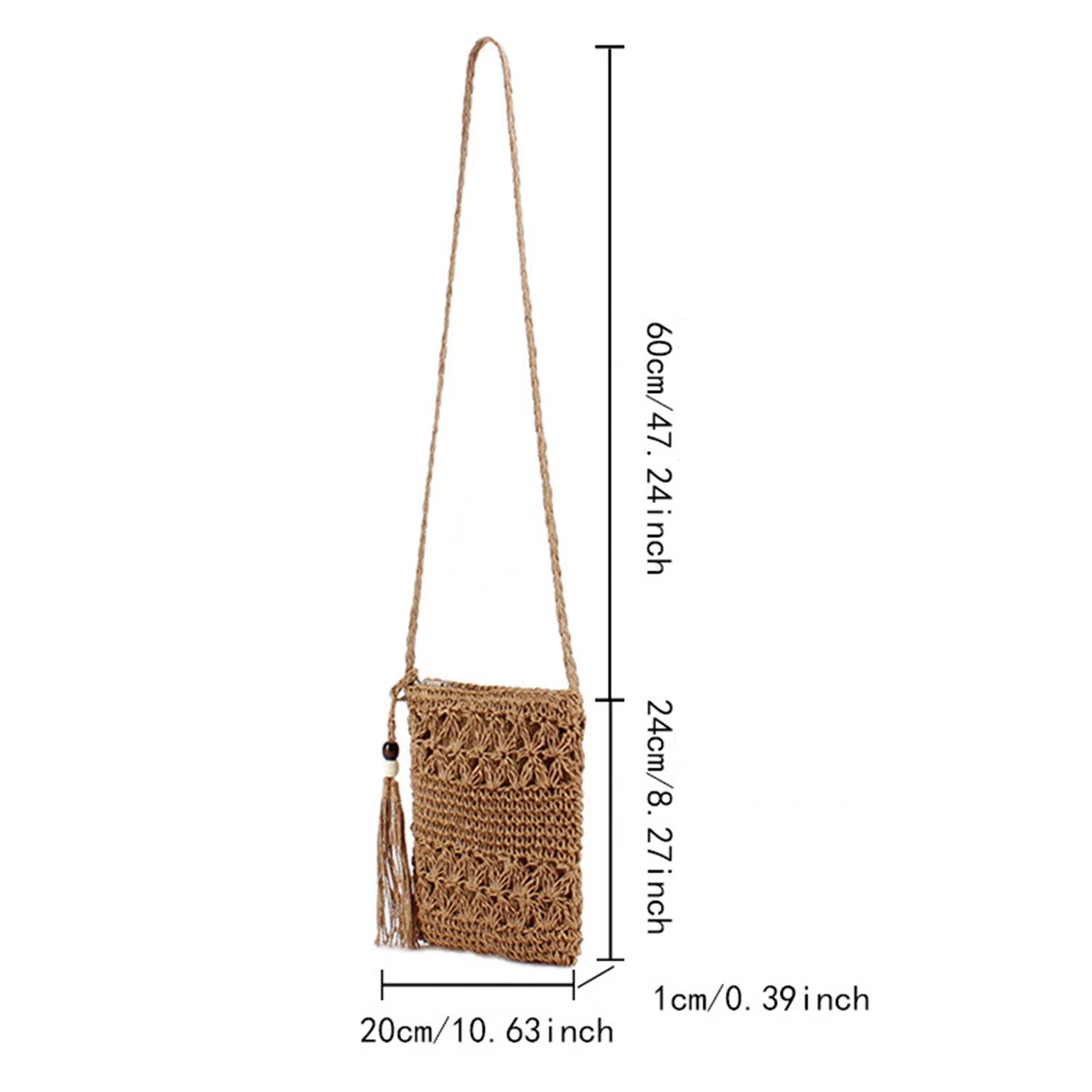 Women's Woven Straw Messenger Bags Summer Casual Tassel Summer Beach Straw Bag Ideal Gift for Daughters Mom Lover Peaceful Pleasures Health and Wellness