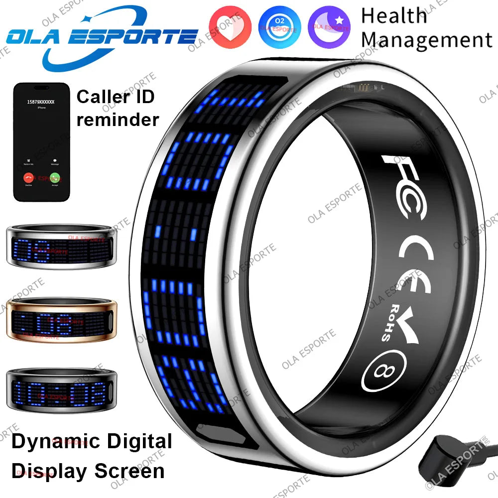 Smart Ring LED Display | Heart Rate, SpO2 & Activity Tracker