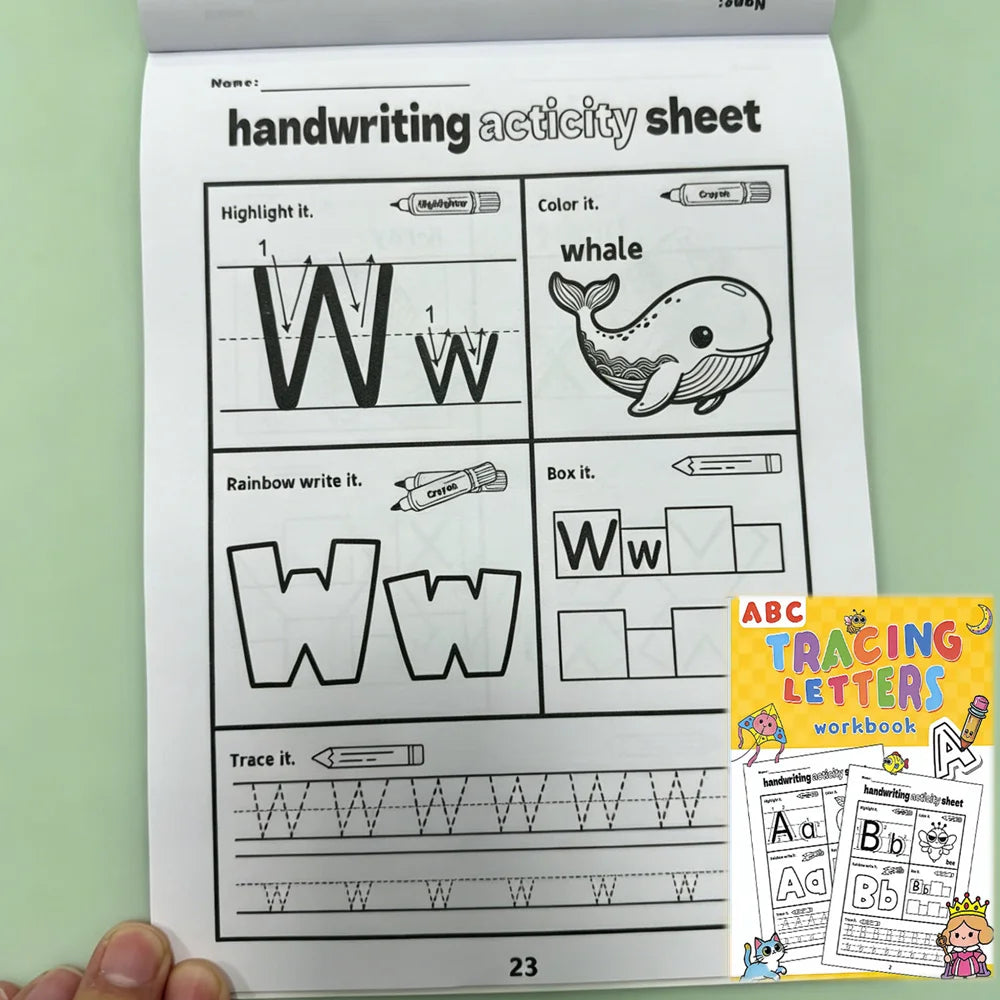 ABC Tracing Letters Workbook 32 Pages Kids Multi-activity Handwriting