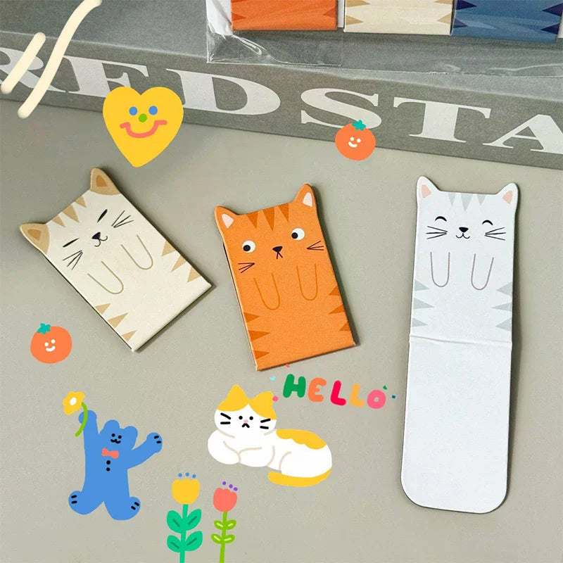 4-Pack Cute Animal Magnetic Bookmarks – Dog & Cat Cartoon