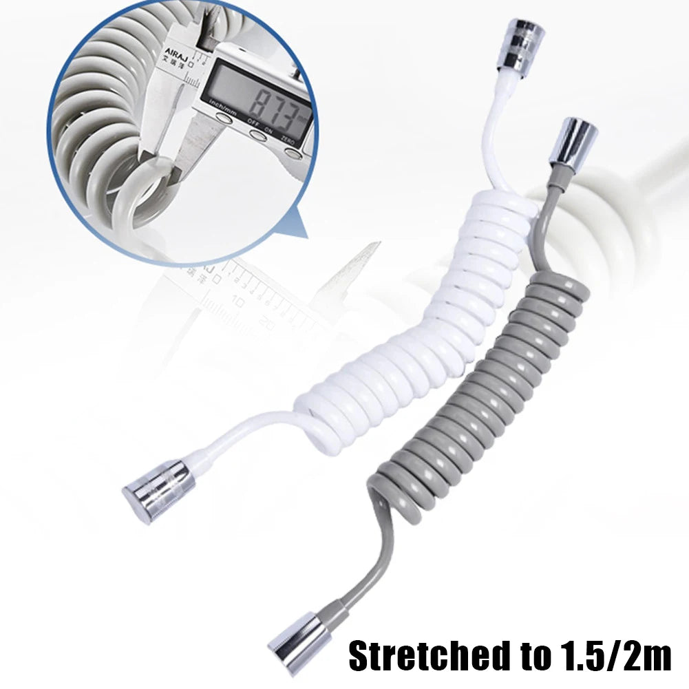 1 5M 2M Telephone Line Shower Hose Anti-wrap Spring Flexible Sprayer