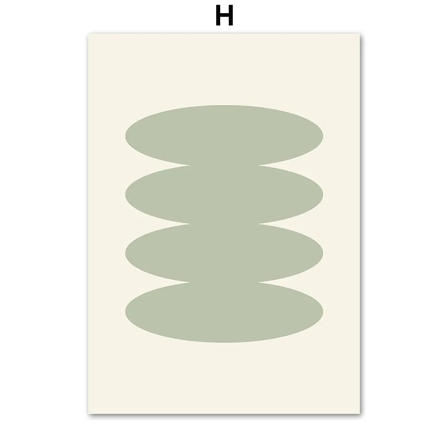 Boho Sage Green Leaves Face Posters Abstract Artwork Geometric Wall Art Canvas Painting Nordic Art Poster Living Room Home De Peaceful Pleasures Health and Wellness H 40x60cm Unframed