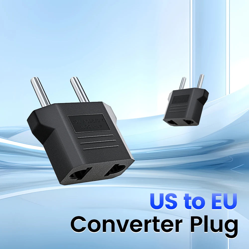 3/5/10Pcs US to EU Travel Plug Adapter Universal AC Power Converter for USA to European Outlets 4.0mm/4.8mm 2-Pin Socket Adapter Peaceful Pleasures Health and Wellness