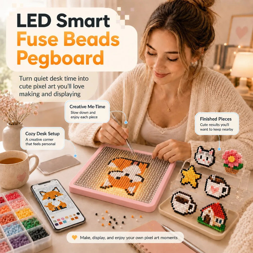 Smart LED Pegboard Melting Beads Kit – APP Control DIY Craft