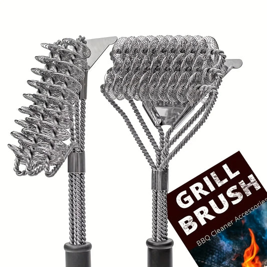Safe Grill Brush, Bristle Free BBQ Grill Brush, Great Grilling Accessories, Rust Resistant Stainless Steel Barbecue Cleaner Peaceful Pleasures Health and Wellness