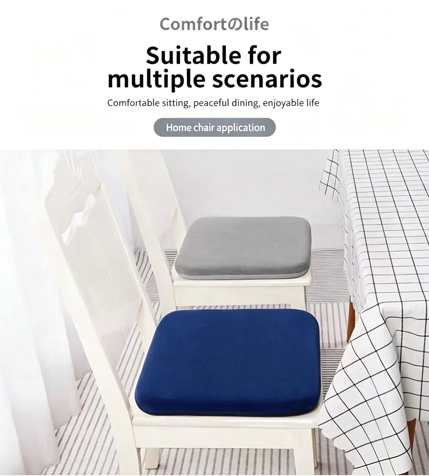 Thick Foam Seat Cushion – Soft Office & Car Chair Pad