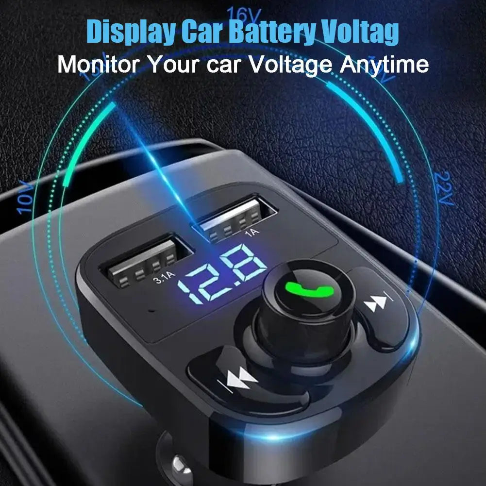 Bluetooth 5.0 FM Transmitter Car Kit – Dual USB & Hands-Free
