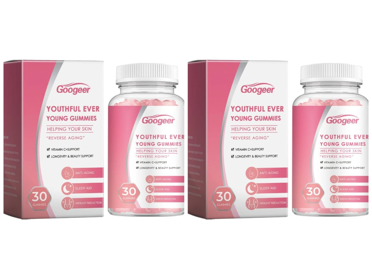Googeer Collagen Gummies 30ct | Vitamin C & Skin Elasticity