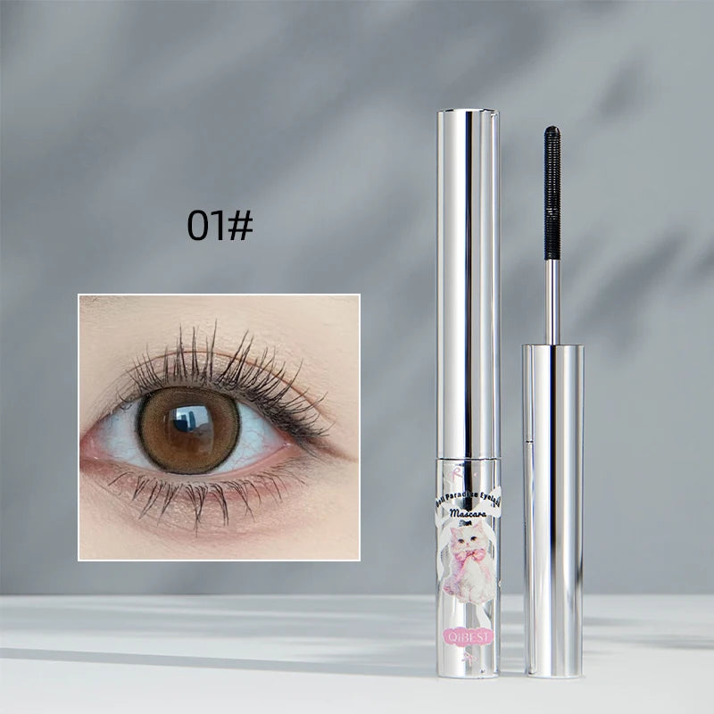 QIBEST Silk Fiber Matte Mascara Makeup Ultra-Fine Brush Lengthens Eyelash Waterproof Fast Dry Brown Black Curling Mascara Rimel Peaceful Pleasures Health and Wellness 01