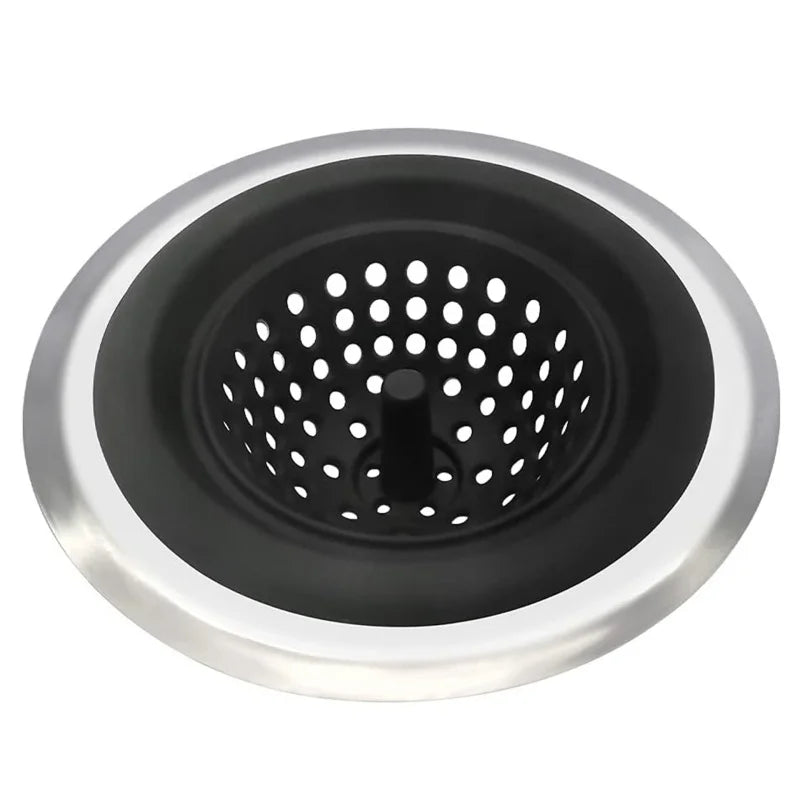 Silicone & Steel Sink Strainer – Hair Catcher & Drain Filter