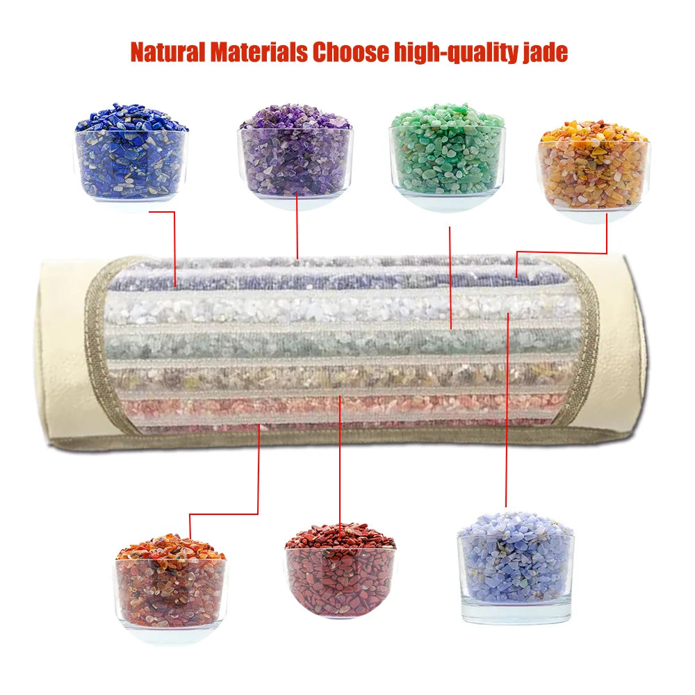 Amethyst Jade Gemstone Therapy Pillow | Crystal Neck Massager