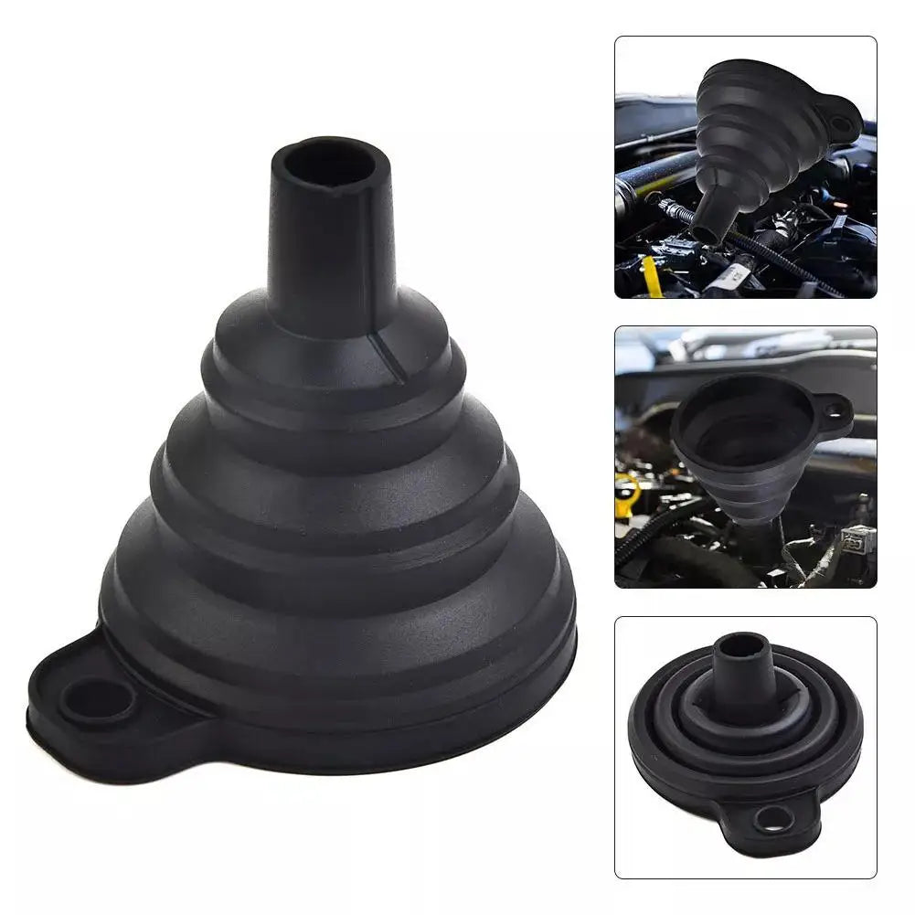 Engine Funnel Car Universal Silicone Liquid Funnel Washer Fluid Change Foldable Portable Auto Engine Oil Petrol Change Funnel Peaceful Pleasures Health and Wellness