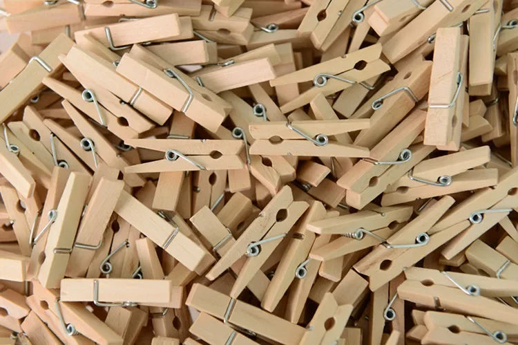 Clothes Pegs Closet Coat Racks Mini Fixing Clip Clothespins Laundry 25mm Party Assembly Beach Towel Clips Wedding Natural Wood Peaceful Pleasures Health and Wellness