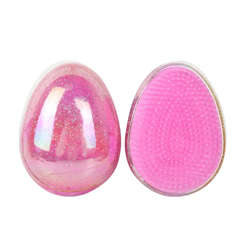 Soft Hairbrush for Travel, Egg Round Shape, Detangling, 1PC Mini Tangle, Hair Styling, Hairdressing Comb Peaceful Pleasures Health and Wellness pink