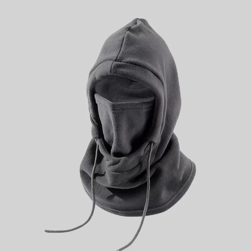 1PC Winter Fleece Neck Warmer Balaclava, Adjustable Drawstring Hood, Lightweight Soft Unisex Ski Mask for Cycling Outdoor Sports Peaceful Pleasures Health and Wellness Gray