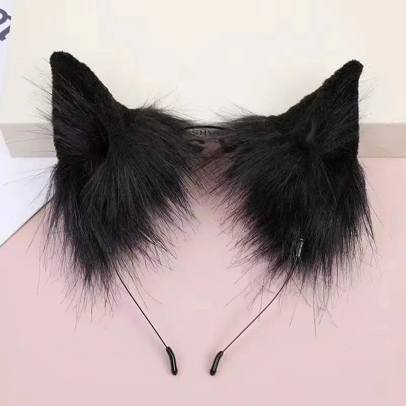 1pc Cute Plush Cat Ear Headband Holiday Animal Ear Hair Hoop Cosplay Party Styling Hair Accessories Peaceful Pleasures Health and Wellness black