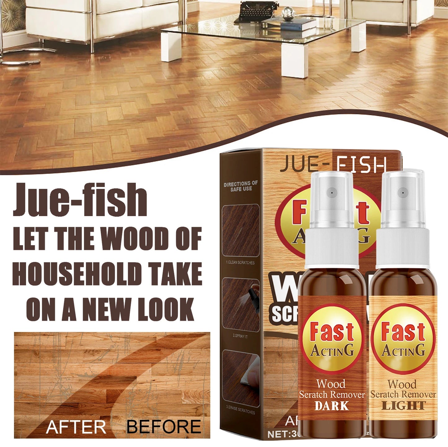 Jue-Fish Wood Floor Scratch Repair Agent | Restore & Protect