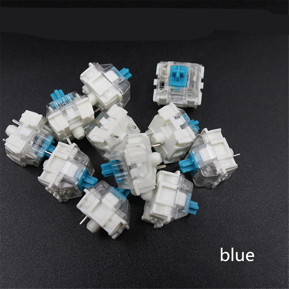 100PCS Mechanical Keyboard Black Blue Brown Red Key Switch For CIY Sockets SMD 3pin Thin Pins Compatible With MX Switch Peaceful Pleasures Health and Wellness Blue