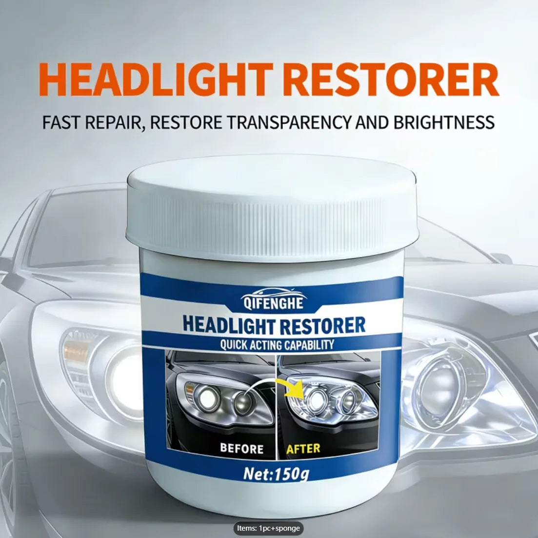 Headlight Restoration Paste – Removes Oxidation, Haze & Yellowing