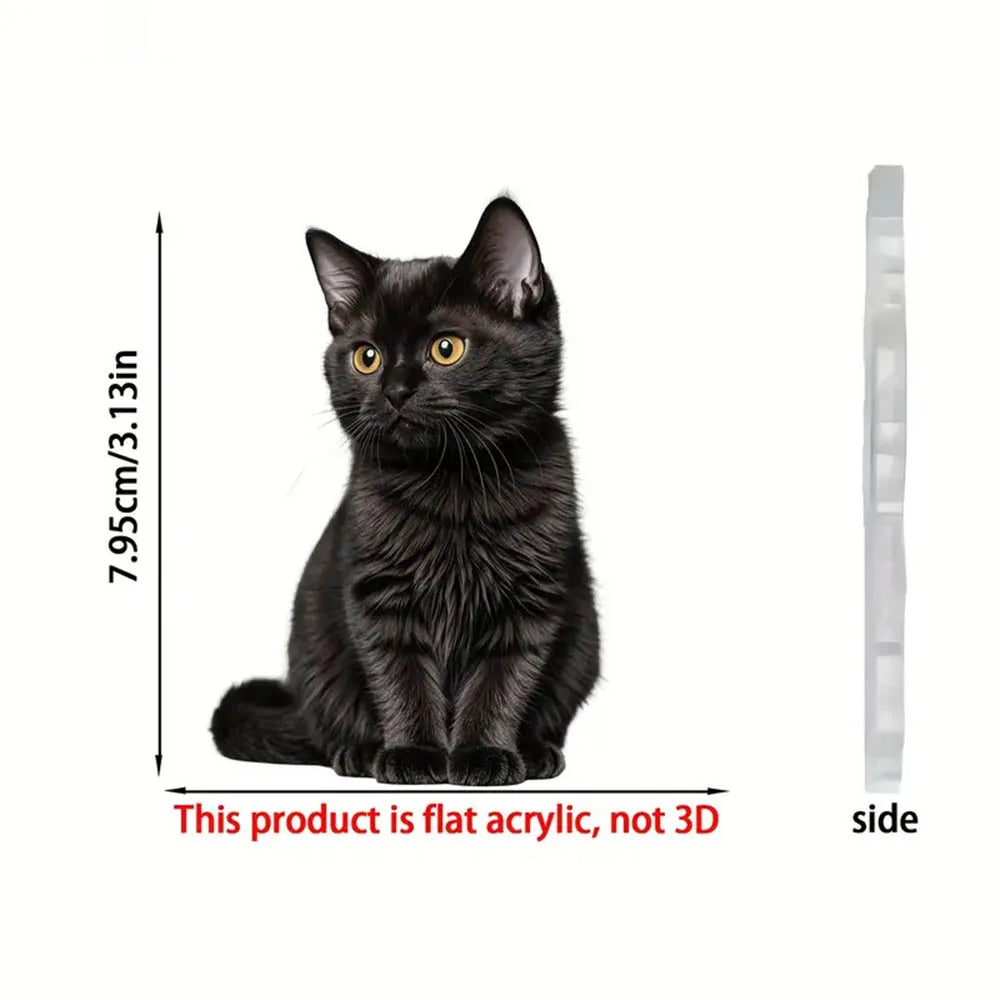 2D Acrylic Funny Cat Christmas Ornament | Santa Hat Pendant