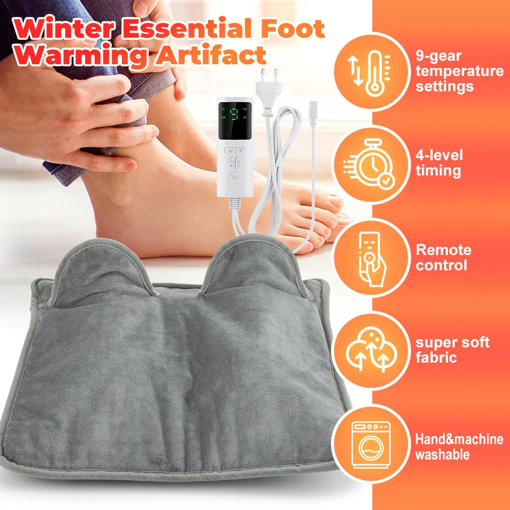 Double Sided Foot Warmers Under Desk Heating Pad Electric Winter Blanket for Men and Women Machine Washable for Bed,Office,Home Peaceful Pleasures Health and Wellness