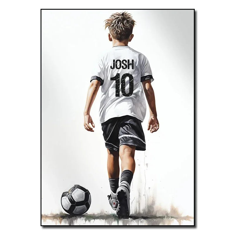 Personalized Football Player Canvas Poster | Boys & Men's Gift