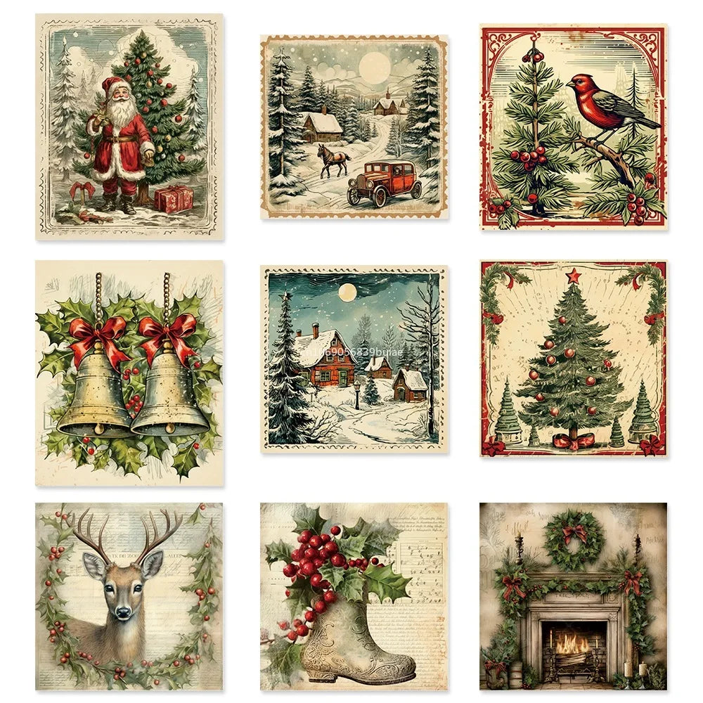 9pcs Merry Christmas Wine Bottle Label Wraps Stickers Xmas Party Decoration New Year Navidad Gifts DIY Sealing Stickers Supplies Peaceful Pleasures Health and Wellness 9pcs