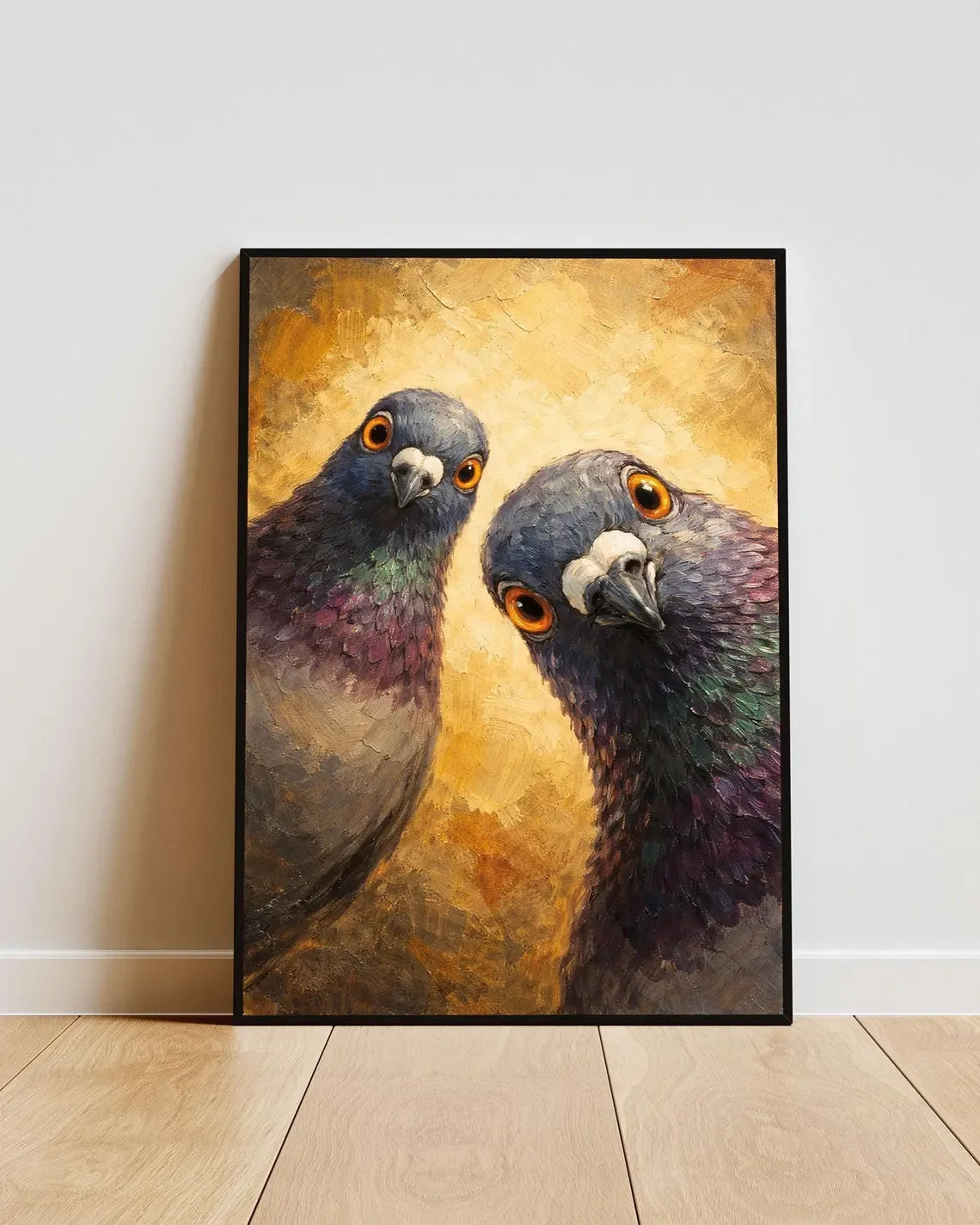 Whimsical Pigeons Art Print, Mid Century Retro Bird Poster, Funny Animal Wall Art, Quirky Home Decor for Kitchen or Living Room Peaceful Pleasures Health and Wellness TR261173-4 40x60cm Unframed