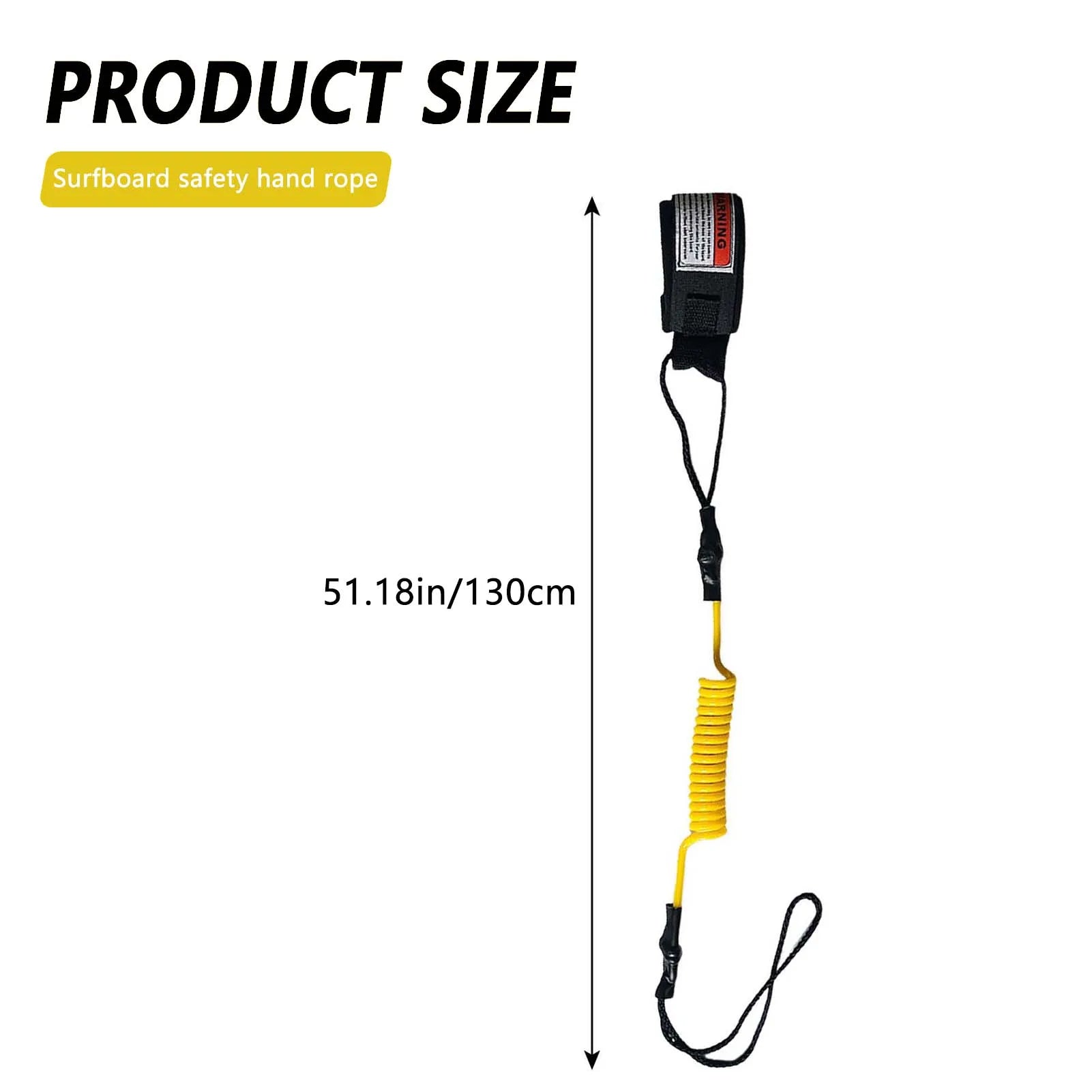 1Pcs New Hot Surf Leash Safety Hand Rope Hook and Single-Wrap Strap Coiled Bodyboarding Leash Suitable for Small to Medium Waves Peaceful Pleasures Health and Wellness