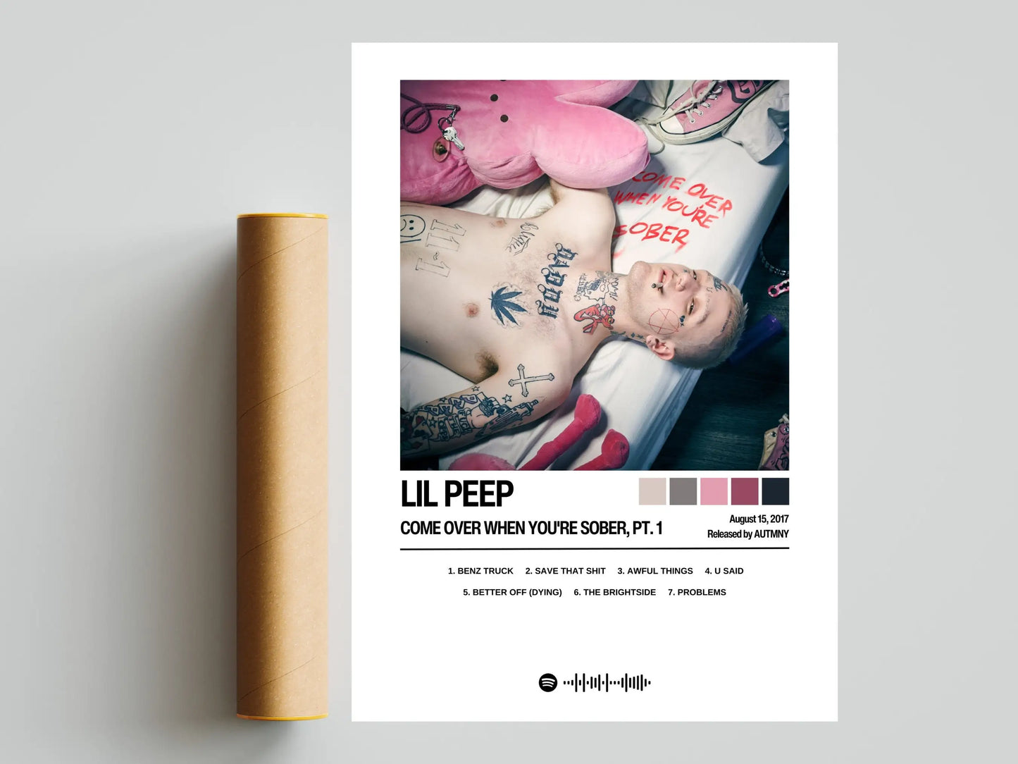 Lil Peep album Poster Music Album poster Fan gift Canvas printing poster Wall Art decoration painting Home Bedroom decoration Peaceful Pleasures Health and Wellness A7 30X40CM