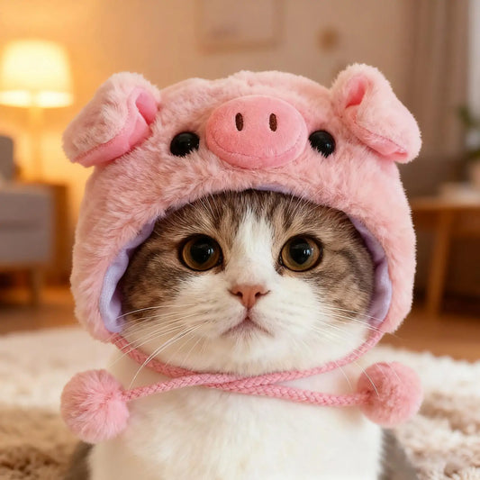 Funny Cat Hats Costume Cute Animal Headwear for Kittens Dogs, Festival Party Dress Up Accessory for Kittens Dogs, Christmas Peaceful Pleasures Health and Wellness