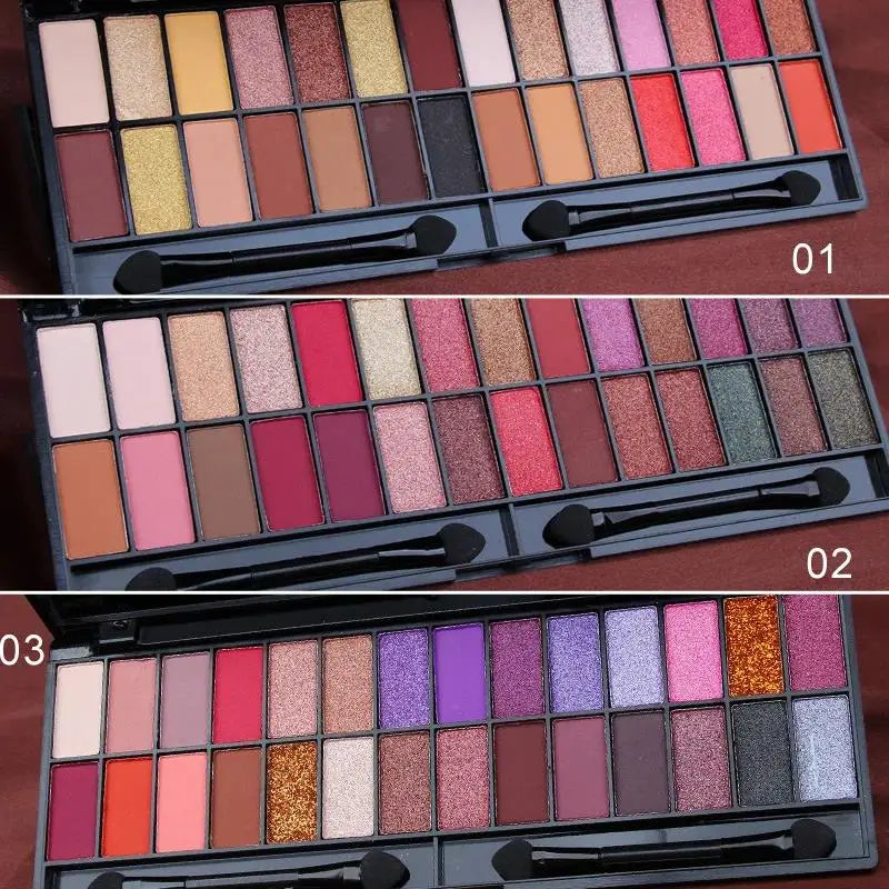 Cmaadu 28-Color Matte Shimmer Eyeshadow Palette + Brush