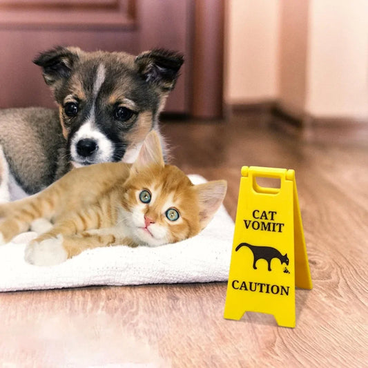 Funny Pet Vomiting Warning Sign | Cat Dog Novelty Plaque Novelty Decor Sign Peaceful Pleasures Health and Wellness
