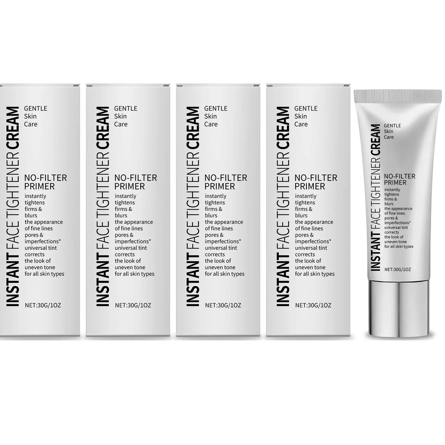Instant Face Tightening Cream | Pore Minimizer & Makeup Primer Makeup Primer Cream Peaceful Pleasures Health and Wellness 4 x 30g Boxed
