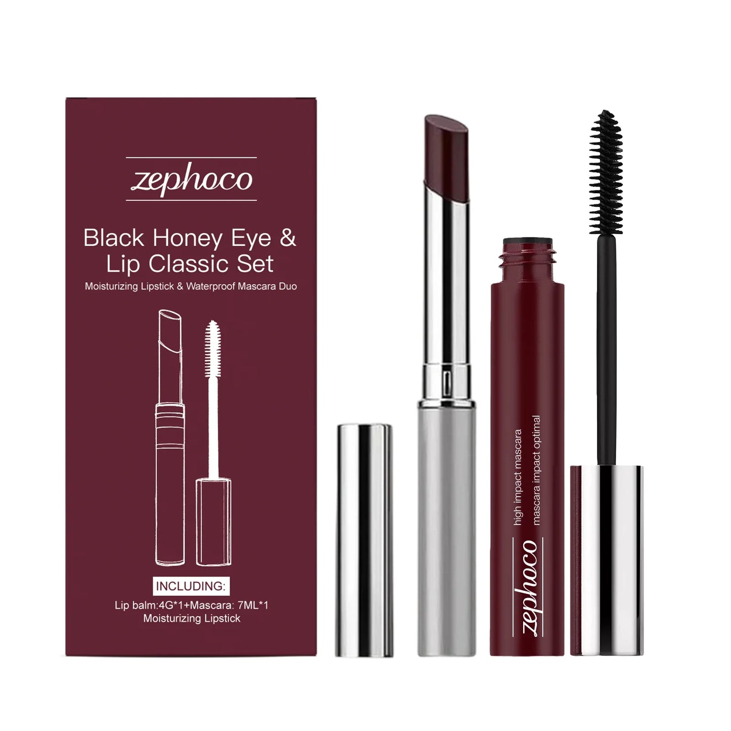 Black Honey Eye & Lip Makeup Set – Lipstick, Gloss & Lash Curler Makeup Gift Set Oasis Select 1set boxed