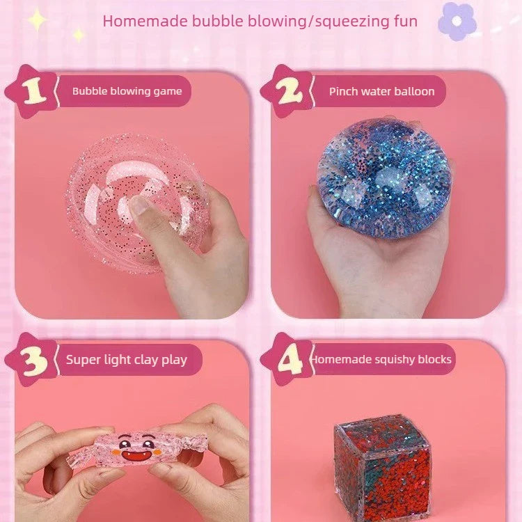 Glitter Nano Tape Bubble Kit – DIY Squishy Fidget Set for Kids
