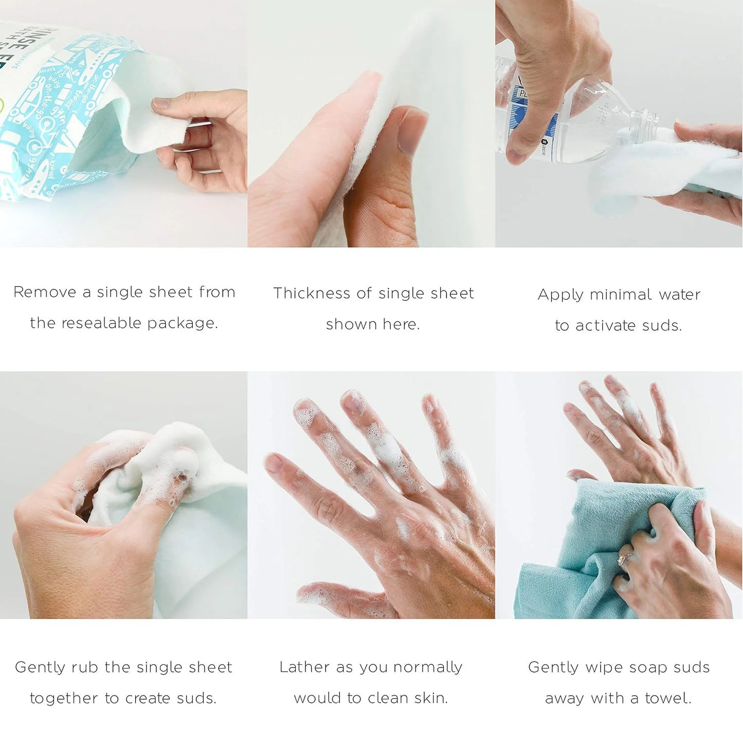 25-Pack No-Rinse Disposable Bath Wipes for Adults – Soap Infused