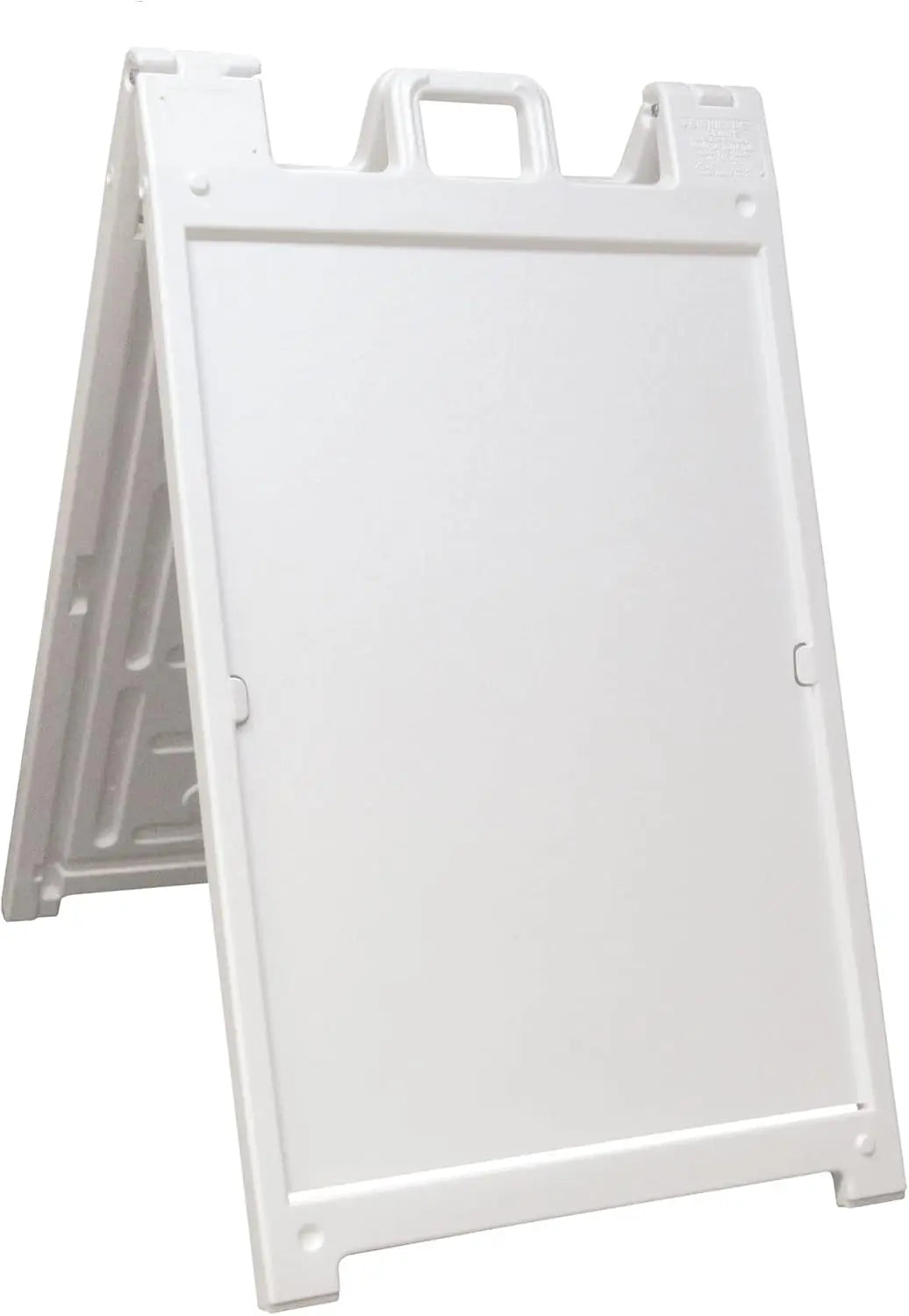 White Plasticade Signicade Deluxe A Frame Sidewalk Curb Sign Portable Folding Double Sided Display with Quick Change System Peaceful Pleasures Health and Wellness