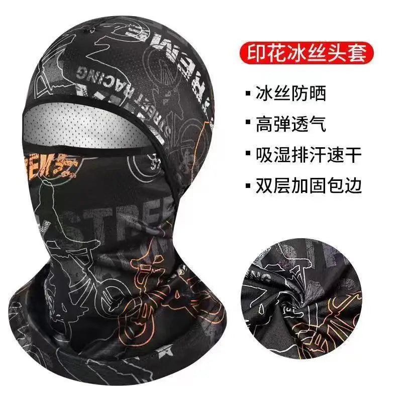 Summer Cool Ice Silk Balaclava - Full Face Cover with UV Protection for Cycling, Motorcycle & Outdoor Sports Peaceful Pleasures Health and Wellness A1