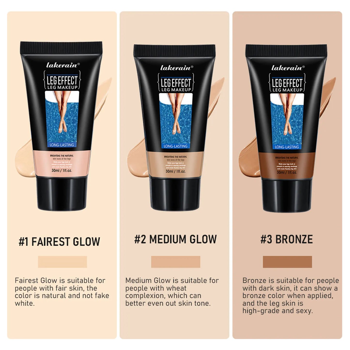 Medium Shade Leg Makeup Lotion Waterproof Non Transfer Easy Application Leg Foundation Cover Scars Varicose Vein Tattoo Flawless Peaceful Pleasures Health and Wellness