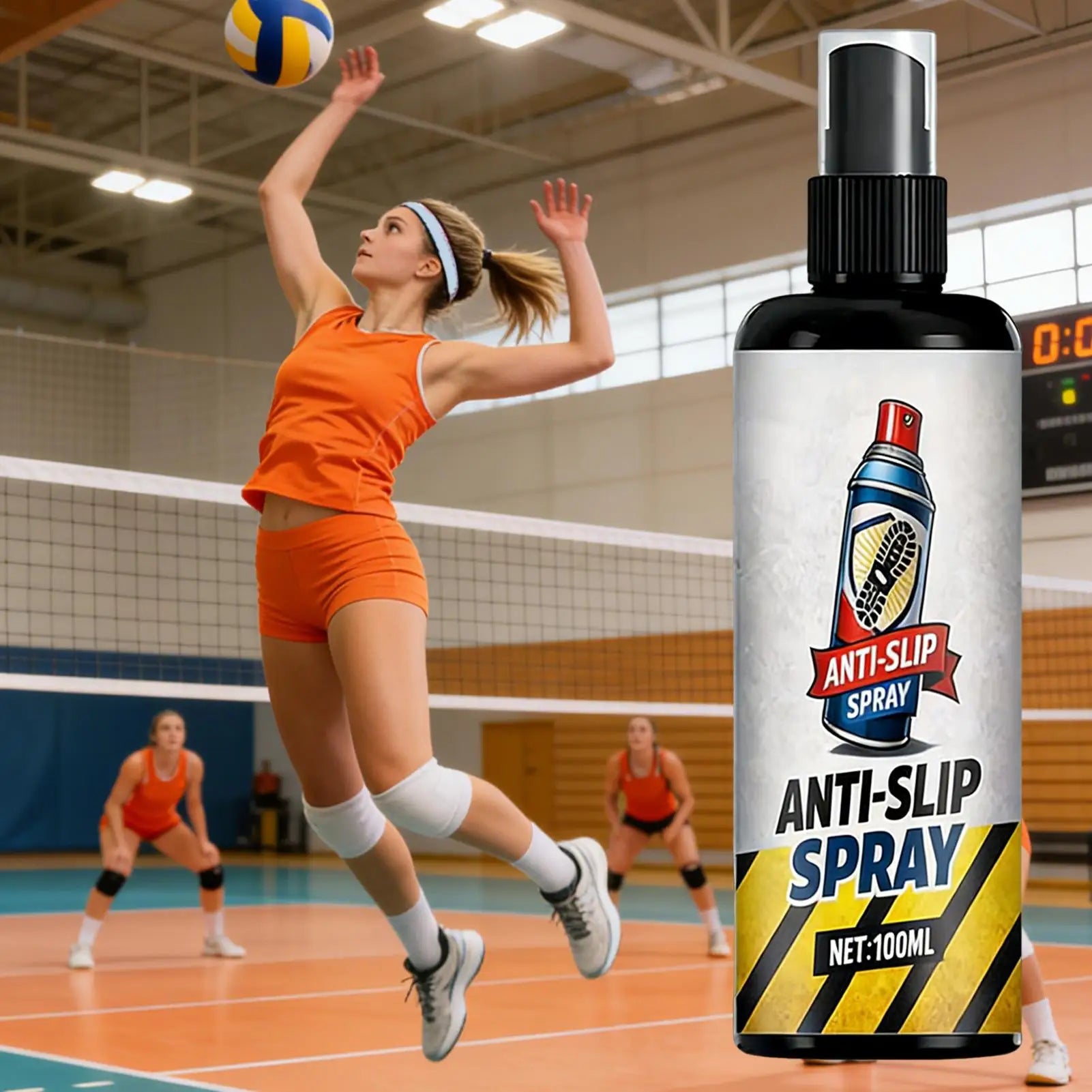 Basketball Shoe Grip Spray 100ml Footwear Traction Enhancer Non-Slip for Sneakers Boots Court Sports Volleyball Baseball Peaceful Pleasures Health and Wellness