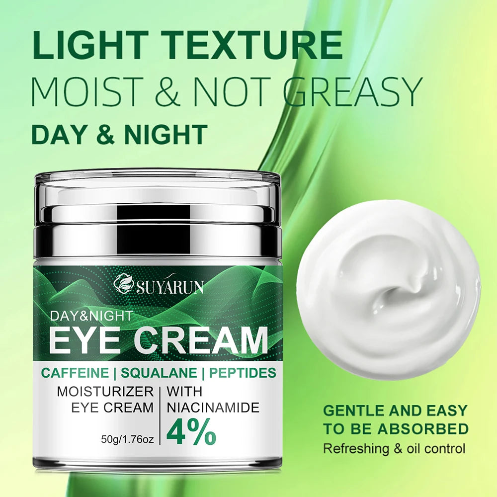 SUYARUN Anti-Aging Eye Cream Caffeine & Peptide Hydration Dark Circles Puffiness Wrinkle Treatment Mature Skin Care. Peaceful Pleasures Health and Wellness