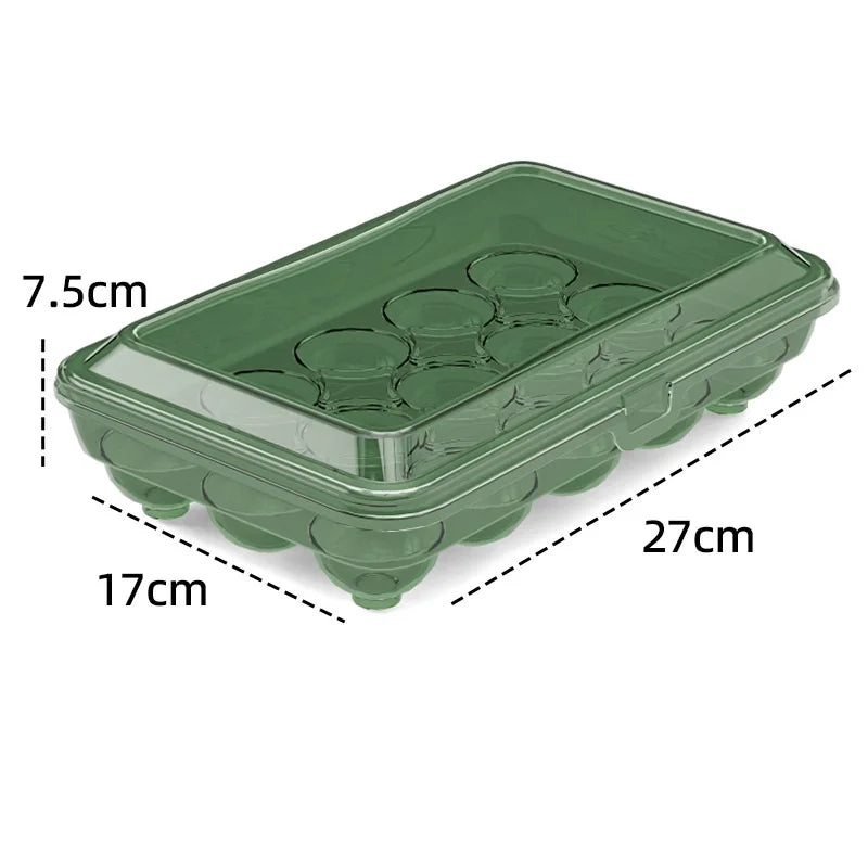 Stackable Egg Storage Box with Lid – 10 & 15 Grid Egg Tray