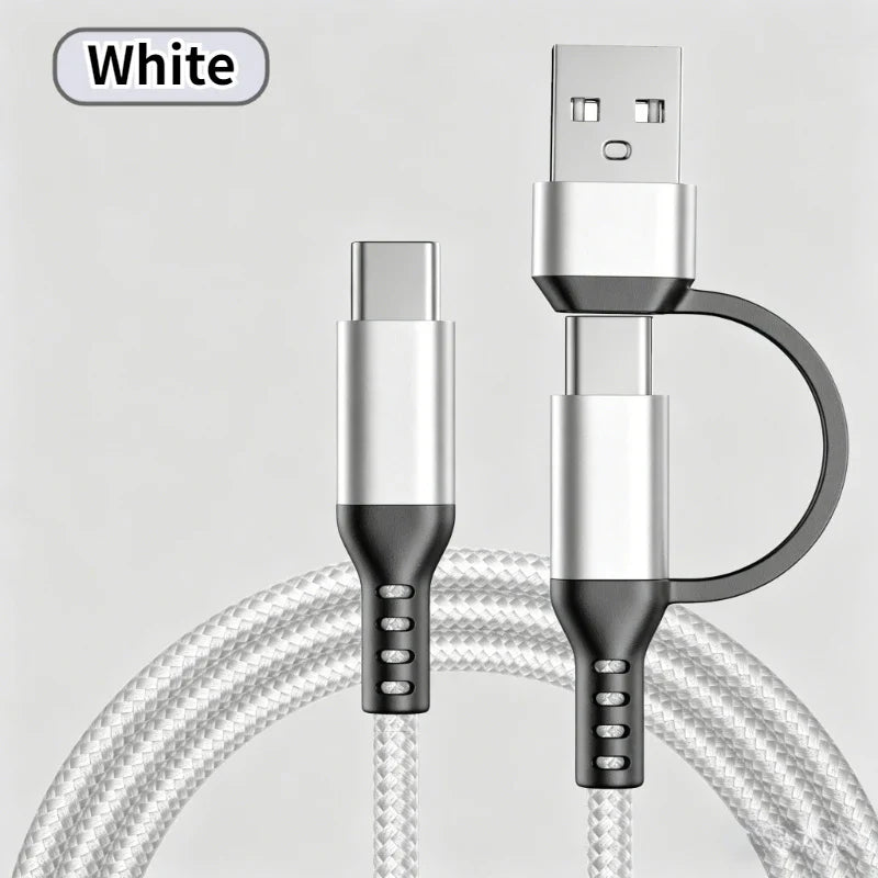 60W USB-C to USB-C Fast Charging Cable 2-in-1 – 1m & 3m