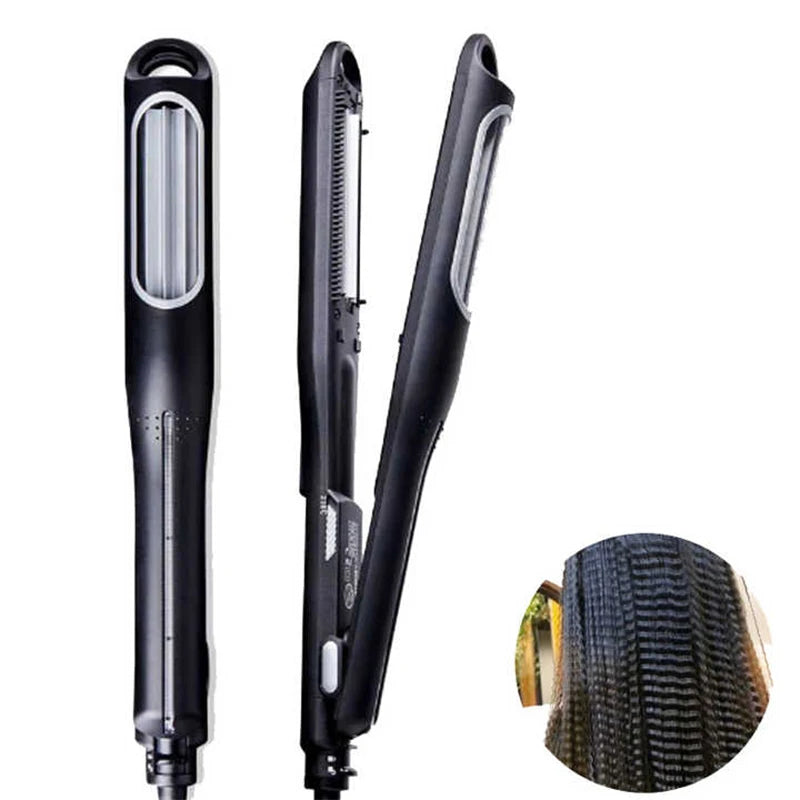 Ceramic Tourmaline Wide PTC Electric Hair Straightener Adjustable Heat Overheating Protection Portable Household Peaceful Pleasures Health and Wellness